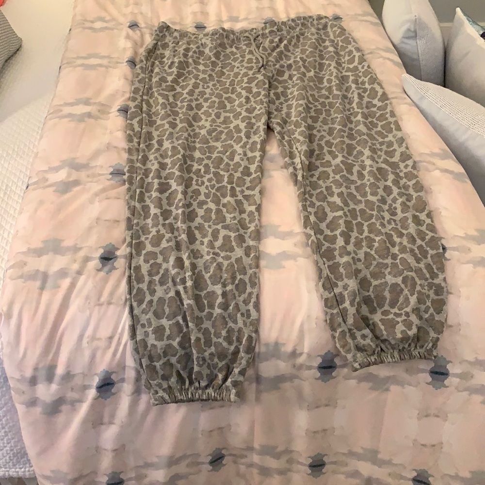 Leopard printed sweat pants
